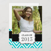 AFSTUDEREN KLASSE VAN 2013 BLAUWGROEN CHEVRON AQUA KAART (Voorkant / Achterkant)