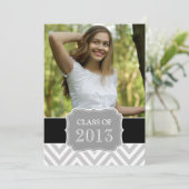 AFSTUDEREN KLASSE VAN 2013 ZWARTE GRAY CHEVRON KAART (Staand voorkant)