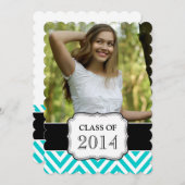 AFSTUDEREN KLASSE VAN 2014 BLAUWGROEN CHEVRON AQUA KAART (Voorkant / Achterkant)
