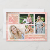 Afstuderen Klasse van 2019 4-Foto Waterverf Party Kaart (Voorkant)