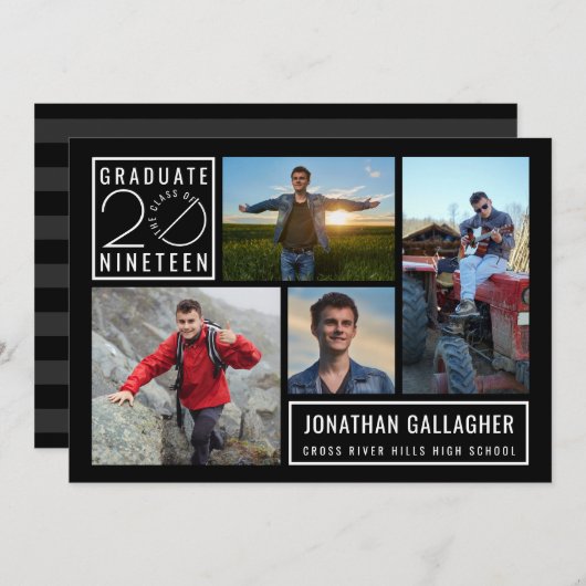 Afstuderen Klasse van 2019 4-Fotopartij Kaart (Voorkant / Achterkant)