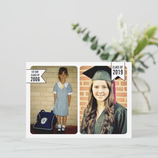 Afstuderen Klasse van 2019 Begin tot eind Foto Kaart (Staand voorkant)