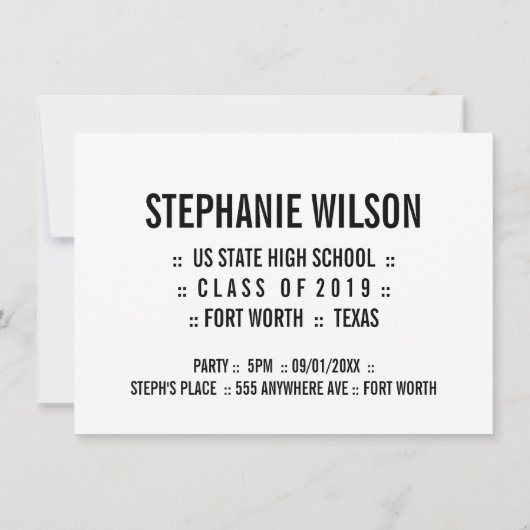 Afstuderen Klasse van 2019 Begin tot eind Foto Kaart (Achterkant)