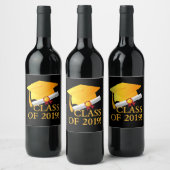 Afstuderen klasse van 2019! Pet en diploma scroll Wijn Etiket (Flessen)