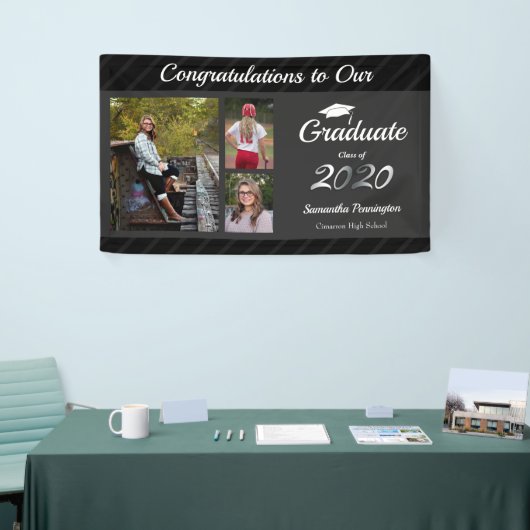 Afstuderen Klasse van 2020 Foto Collage Gray Spandoek (Beurs)