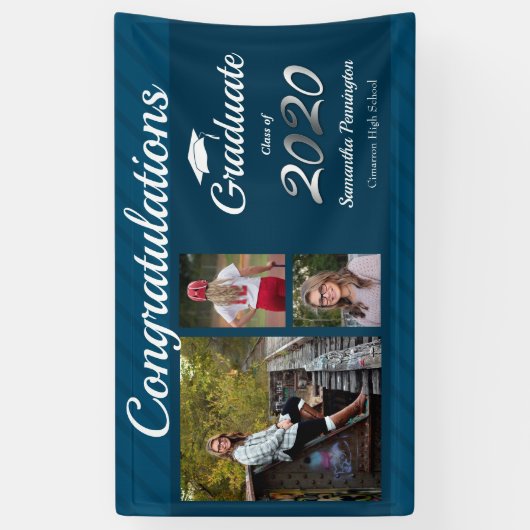 Afstuderen Klasse van 2020 Foto Collage Spandoek (Verticaal)