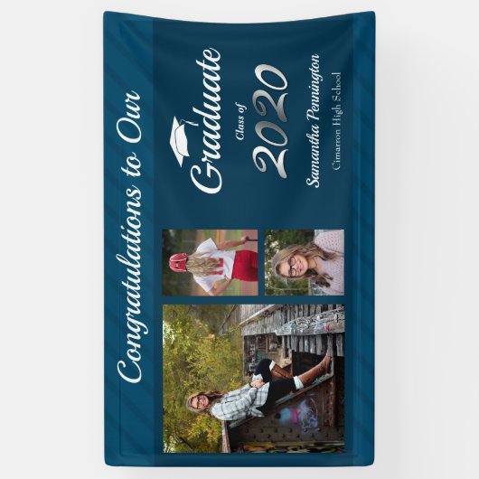 Afstuderen Klasse van 2020 Foto Collage Spandoek (Verticaal)