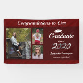 Afstuderen Klasse van 2020 Foto Collage Wine Spandoek (Horizontaal)