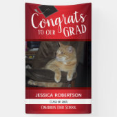 Afstuderen Klasse van 2021 Foto Red Gradient Spandoek (Verticaal)