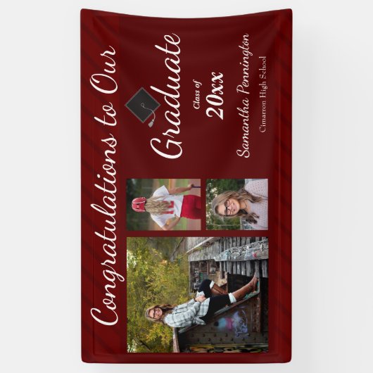 Afstuderen Klasse van 2021 Fotocollage Spandoek (Verticaal)