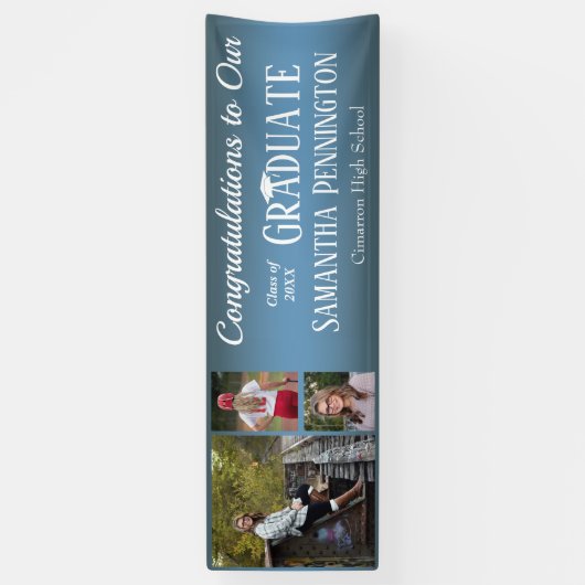 Afstuderen Klasse van 2021 Fotocollage Spandoek (Verticaal)