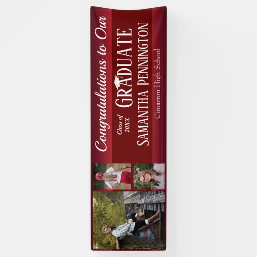 Afstuderen Klasse van 2021 Fotocollage Spandoek (Verticaal)