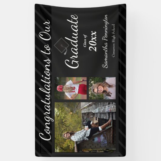 Afstuderen Klasse van 2021 Fotocollage Spandoek (Verticaal)