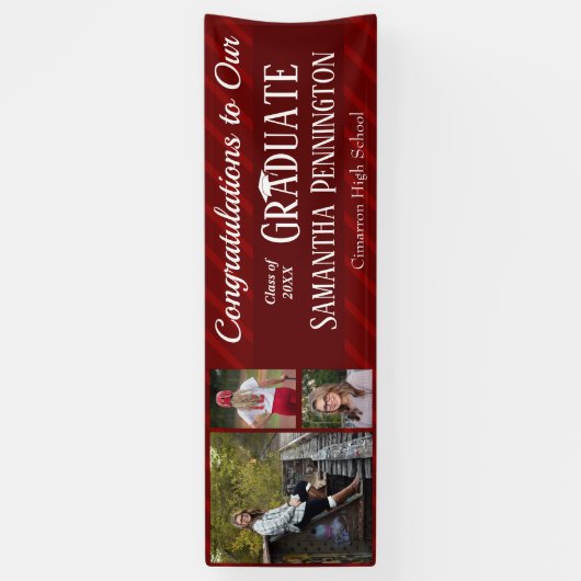 Afstuderen Klasse van 2021 Fotocollage Spandoek (Verticaal)