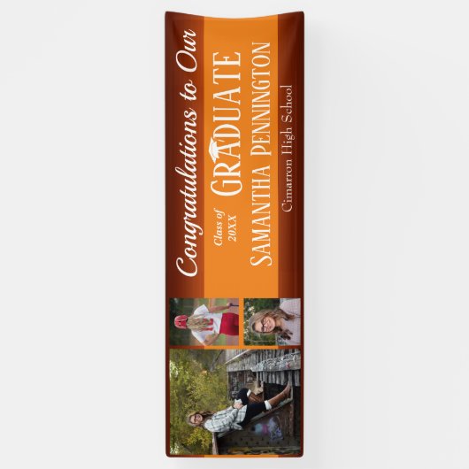 Afstuderen Klasse van 2021 Fotocollage Spandoek (Verticaal)