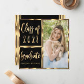 Afstuderen klasse van 2021 zwart-witscript notitiekaartje (Voorkant / Achterkant in situ)