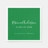 Afstuderen Klasse van 2022 Groene kalligrafie Servet (Voorkant)