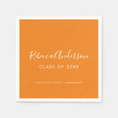 Afstuderen Klasse van 2022 Oranje kalligrafie Servet (Voorkant)