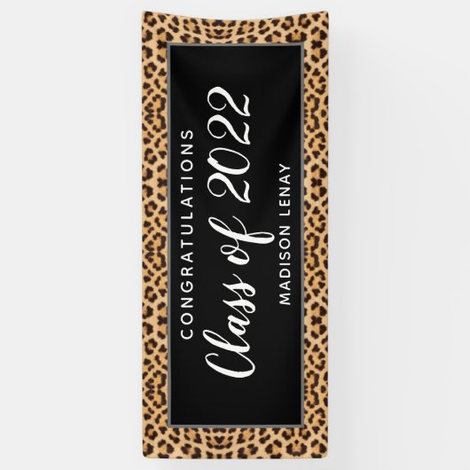 Afstuderen Klasse van 2022 Persoonlijke luipaard Spandoek (Verticaal)
