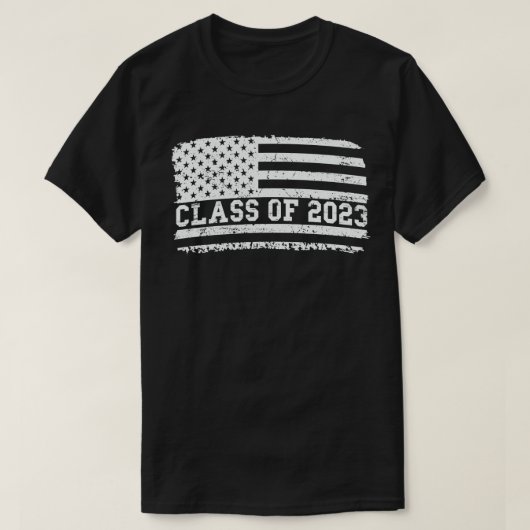 Afstuderen Klasse van 2023 Amerikaanse vlag T-shirt (Design voorkant)