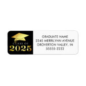Afstuderen Klasse van 2023 Elegant Black Gold Foil Etiket (Voorkant)