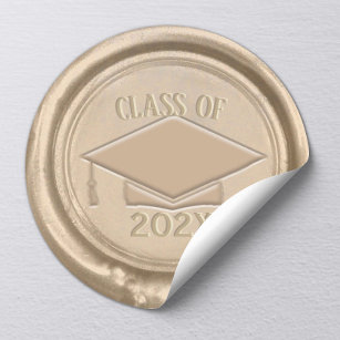 Afstuderen Klasse van 2024 Classic Gold Wax Seal Ronde Sticker