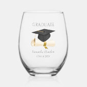 Afstuderen Klasse van 2024 Gepersonaliseerd Wijnglas Zonder Voet (Voorkant)