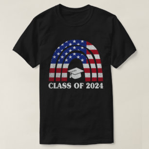 Afstuderen Klasse van 2024 Rainbow USA Amerikaanse T-shirt