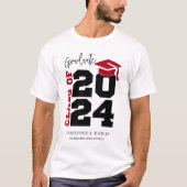 Afstuderen Klasse van 2024 Rood en Zwart T-shirt (Voorkant)