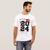 Afstuderen Klasse van 2024 Rood en Zwart T-shirt (Voorkant volledig)
