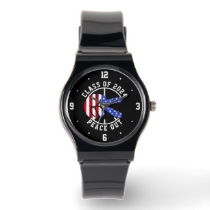 Afstuderen Klasse van 2024 USA Peace Out Keepsake  Horloge