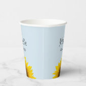 Afstuderen Klasse van 2024 Zonnebloem Blauw Papieren Bekers (Rechts)