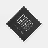 Afstuderen Klasse van 2024 Zwart Wit Servet (Hoek)