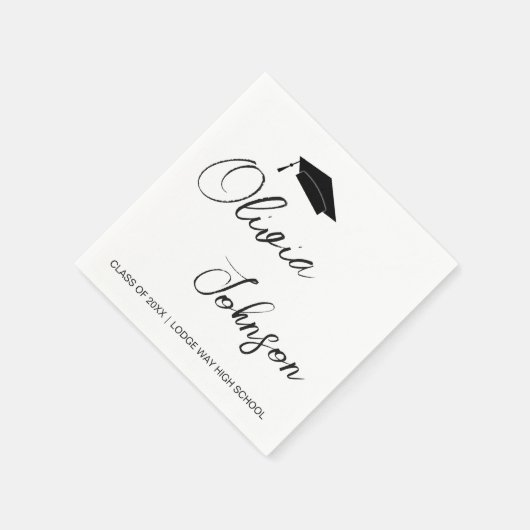 Afstuderen klasse van 2024 | Zwart Witboek Servet (Hoek)