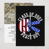 Afstuderen Klasse van 2025 Afstuderen Peace Out Bl Kaart (Voorkant / Achterkant)