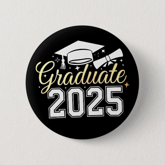 Afstuderen Klasse van 2025 Afstuderen Ronde Button 5,7 Cm (Voorkant)