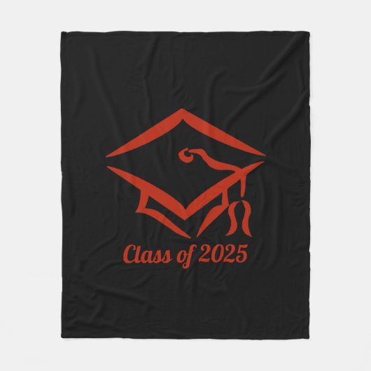 Afstuderen Klasse van 2025 BLKBRD Aanpassen Jaar Fleece Deken (Voorkant)