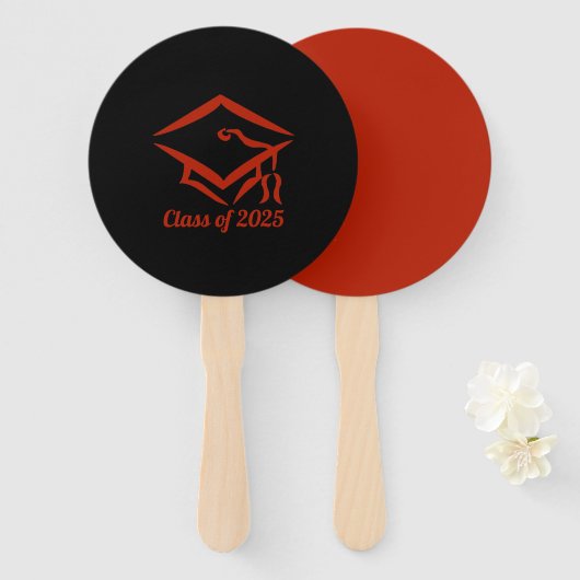 Afstuderen Klasse van 2025 BLKBRD Aanpassen Jaar Handwaaier (Voorkant en achterkant)