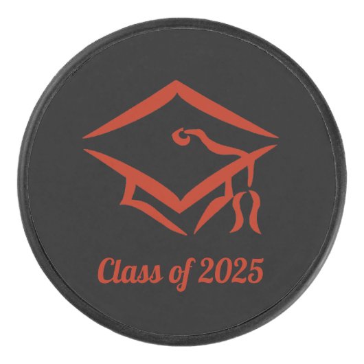 Afstuderen Klasse van 2025 BLKBRD Aanpassen Jaar Hockey Puck (Voorkant)