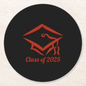 Afstuderen Klasse van 2025 BLKBRD Aanpassen Jaar Ronde Kartonnen Onderzetter (Voorkant)