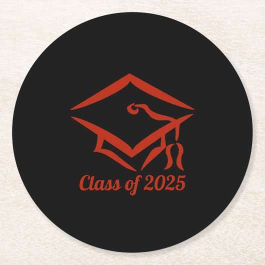 Afstuderen Klasse van 2025 BLKBRD Aanpassen Jaar Ronde Kartonnen Onderzetter (Voorkant)