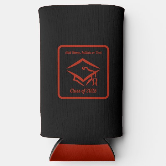 Afstuderen Klasse van 2025 BLKBRD Aanpassen Jaar Seltzer Blikjeskoeler (Voorkant)