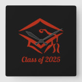 Afstuderen Klasse van 2025 BLKBRD Aanpassen Jaar Vierkante Klok (Voorkant)