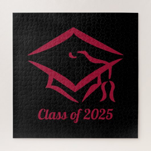 Afstuderen Klasse van 2025 BLKDKRD Custom Year Nam Legpuzzel (Verticaal)