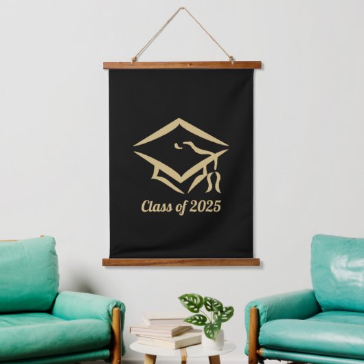 Afstuderen Klasse van 2025 BLKVMG Customize Jaar Hangend Wandkleed (Woonkamer)