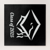 Afstuderen Klasse van 2025 BLKWHT Custom Year Name Legpuzzel (Horizontaal)