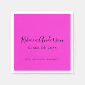 Afstuderen Klasse van 2025 Bright Pink Party Servet (Voorkant)