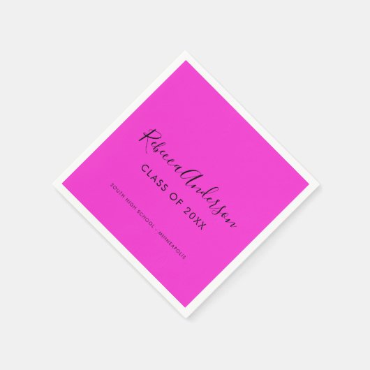 Afstuderen Klasse van 2025 Bright Pink Party Servet (Hoek)