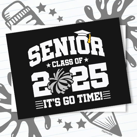 Afstuderen Klasse van 2025 Cheerleader Cheer Senio Briefkaart