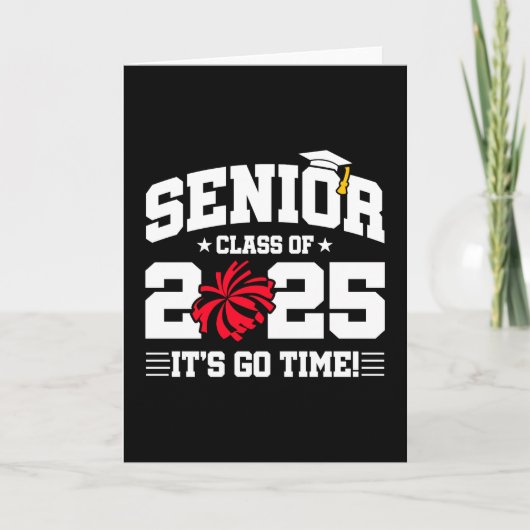 Afstuderen Klasse van 2025 Cheerleader Cheer Senio Kaart (Voorkant)